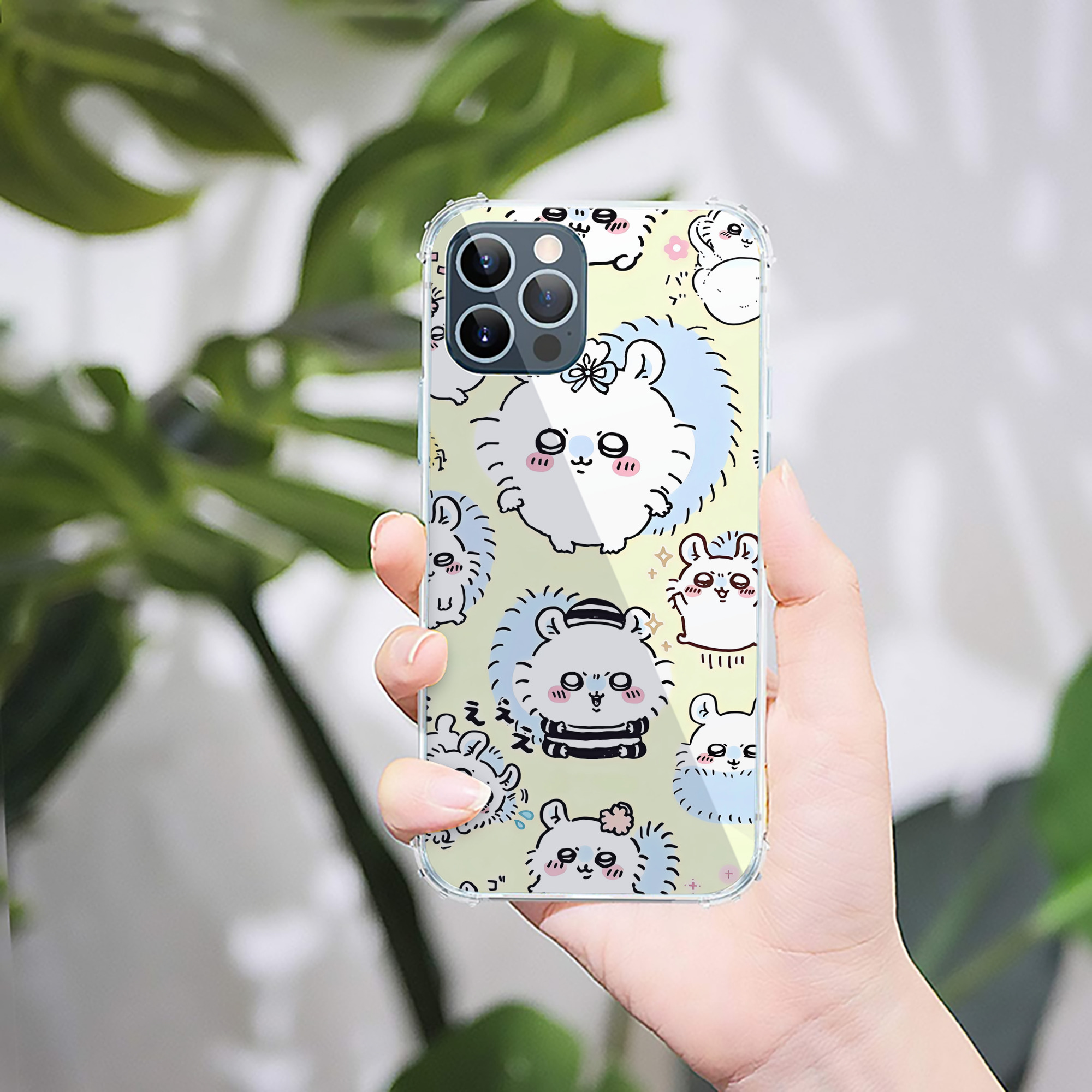 （画像用） ちいかわ Chii-kawa 【iPhone 12シリーズ対応】透明スマホケース（クリアソフトケース）